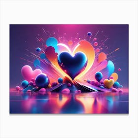 Colorful Heart Creative Art Print 33 Canvas Print