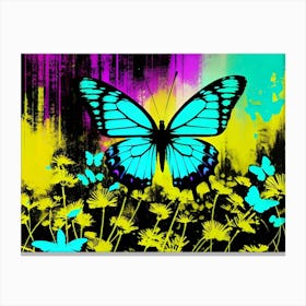 Butterfly And Flowers 10 Canvas Print