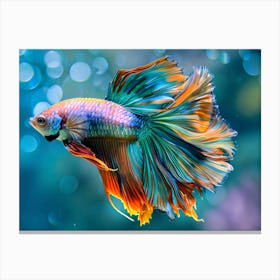 Colorful Siamese Fighting Fish: Nature's Underwater Masterpiece Canvas Print