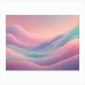 An Abstract Image Of Flowing, Wavy Lines In Shades Of Pink, Blue, And Purple, Creating A Soft And Dreamy Background Canvas Print