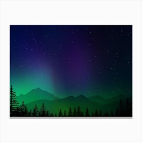 Aurora neon landscape #5 Canvas Print