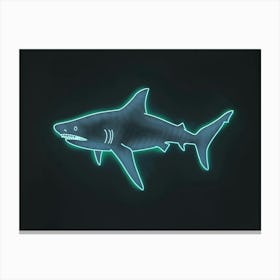 Neon Blue Greenland Shark 2 Canvas Print