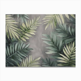 Seamless Watercolor Illustration Of Tropical Leaves, Dense Jungle 1 Canvas Print