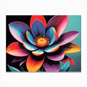 Abstract Lotus Flower painting 1 Canvas Print