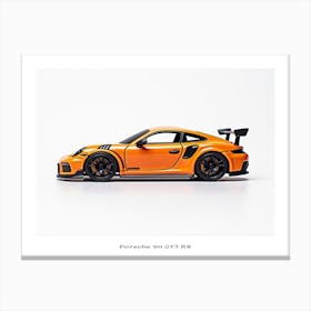 Toy Car Porsche 911 Gt3 Rs Orange Poster Canvas Print