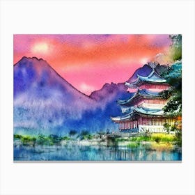 Twilight Serenity At The Pagoda Canvas Print