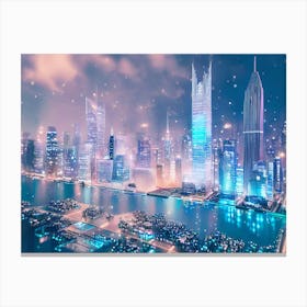 Futuristic Cityscape 59 Canvas Print