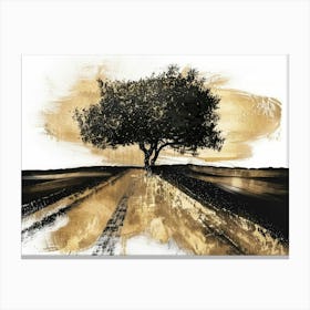 Tree On The Road Canvas Print Canvas Print