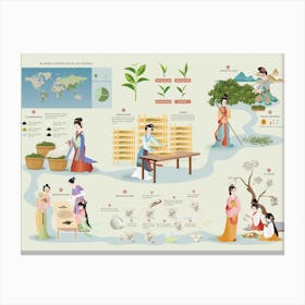 Tea Production Infographic Canvas Print