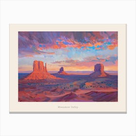 Western Sunset Landscapes Monument Valley Arizona 4 Poster Canvas Print