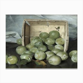 Plums In A Basket Canvas Print