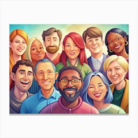 Smiling Diverse Group Of People 3 Canvas Print