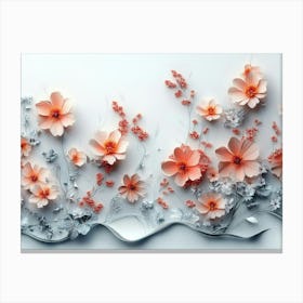 Captivating 3d Featuring A Lush Array Of Flowers Set On A Clean White Canvas Print