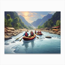 Rafting In The River 6 Canvas Print