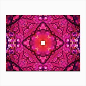 Pink Abstract Star Flower Canvas Print