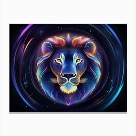 Neon Lion 2 Canvas Print
