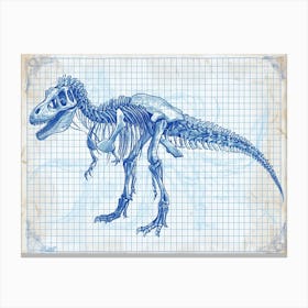 Nodosaurus Dinosaur Skeleton Blueprint Canvas Print