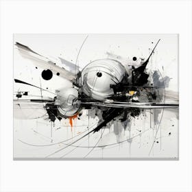 Cosmic Symphony Abstract Black And White 2 Canvas Print