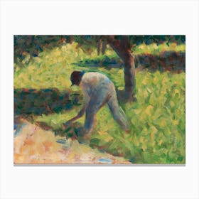 Peasant With A Hoe, Georges Seurat Canvas Print