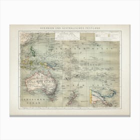 Vintage Brockhaus 6 Australien Canvas Print