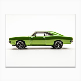 Toy Car 69 Dodge Charger Green Canvas Print