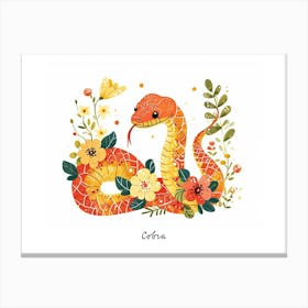 Little Floral Cobra 4 Poster Canvas Print