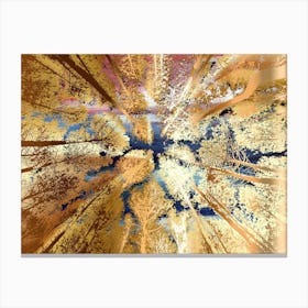 Gold Blue Abstract Art Print Canvas Print