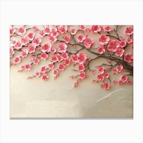 3d Picture of a Tree with Pink Flowers Background Custom Design Art 1 Toile