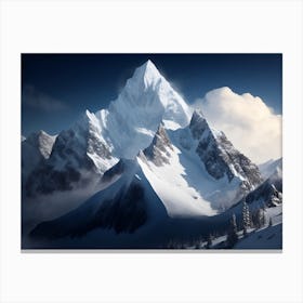 Mountain Base Bearing The Mark Of An Avalanche Canvas Print
