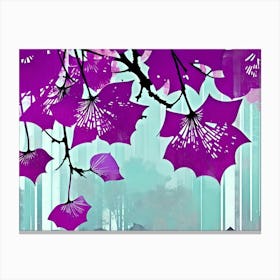 Abstract Purple Leaves Canvas Print