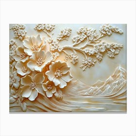 Chinese Flower Carving Canvas Print