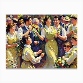 A Happy Wedding Party Canvas Print