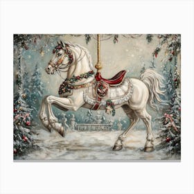 Winter Carousel Canvas Print