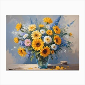 Sunflowers In A Vase 1 Canvas Print