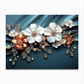 Floral Arrangement With Pearls Canvas Print