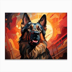 German Shepherd Painting Canvas Print