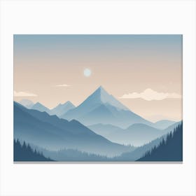 53 Illustration Of Misty Mountain Background Minimalist Style U Ui Flat Image Soft Blue Tone Adj 65qjin Bolscj Hqjryk J3wbji Vsgk J1hq Canvas Print