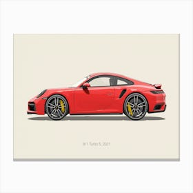 Porsche 911 Turbo S Car Style Canvas Print