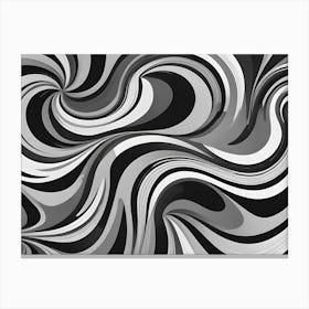 Abstract Black And White Swirling Pattern 2 Canvas Print