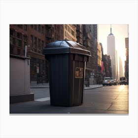 Trash Can On The Street of New York Canvas Print