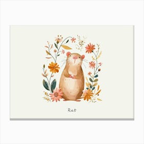 Little Floral Rat 3 Poster Canvas Print