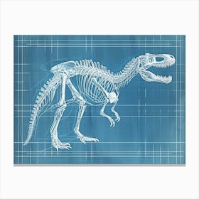 Carnotaurus Skeleton Hand Drawn Blueprint 2 Canvas Print