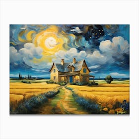 House In Field 40x30in 12000x9000px 58 Canvas Print