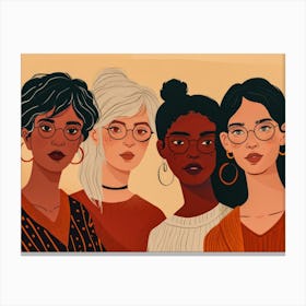 Women In Glasses Canvas Print