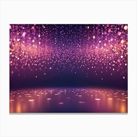 Abstract Background With Falling Glitter And Bokeh Effects On A Purple And Pink Gradient Canvas Print