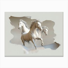 Three Horses Running Canvas Print