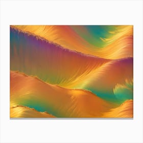 A Colorful, Abstract Background Of Wavy, Iridescent, Metallic Hills Canvas Print