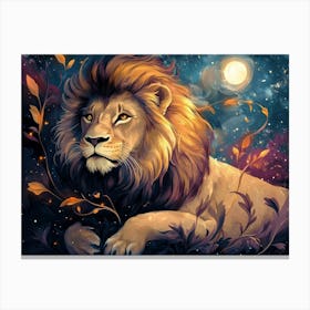 Fantasy Illustration of a Wild Animal Lion 6 Canvas Print