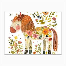 Little Floral Horse 3 Canvas Print