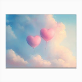 Heart Balloons In The Sky Canvas Print